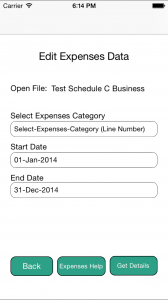 Schedule C Edit Expense Data