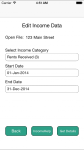 Schedule E App Edit Income Data